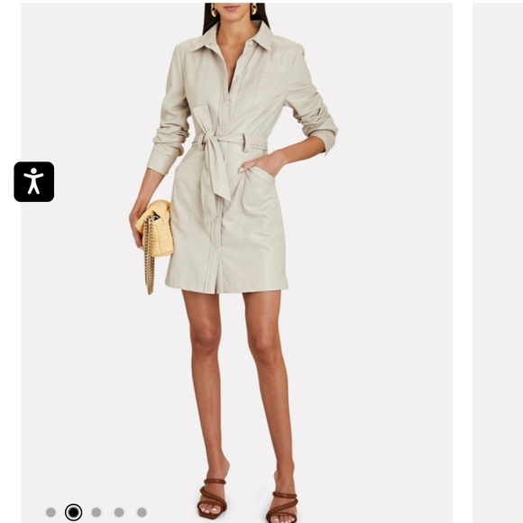 Jonathan Simkhai standard Karlee vegan leather belted waist tie mini dress - Picture 3 of 8